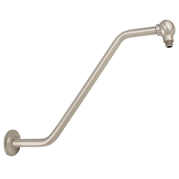 New Signature Hardware 1/2" [1.3mm] x 17.5" x 8.5" Offset Shower Arm with Ball 90' - Brushed Nickel
