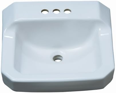 PROFLO PF5414WH 19-5/8" Rectangular Vitreous Mounted Bathroom Sink with Overflow and 3 Faucet Holes at 4" Centers White