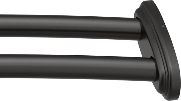 NEW Moen DN2141BL 72-in to 72-in Matte Black Tension Double Curve Shower Rod