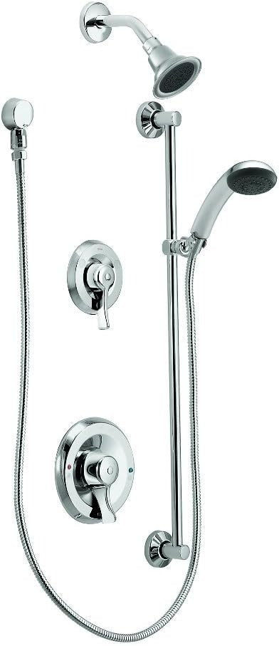 NEW Moen 8342EP15 1-Handle WaterSense Shower Faucet W/Different-Head Showerhead, Chrome