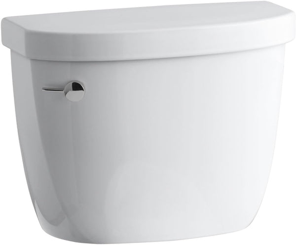 NEW Kohler 4369-0 Cimarron 1.28 gpf Toilet Tank with AquaPiston Flush Technology and Left-Hand Trip Lever, White