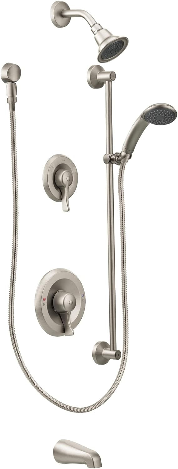 NEW Moen T8343CBN Classic Brushed Nickel 2-Handle Bathtub and Shower Faucet