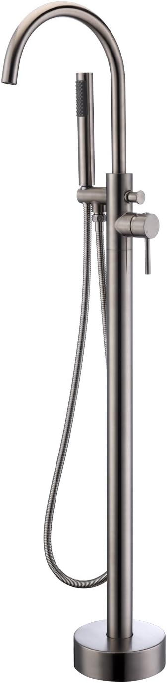 NEW Signature Hardware Lexia Freestanding Tub Faucet with Hand Shower and Rough-In Valve - Brushed Nickel