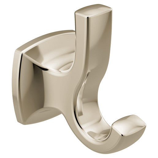 NEW Moen YB5103NL Voss Collection Double Robe Hook, Polished Nickel