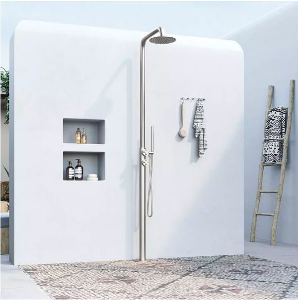 NEW Tinsley Freestanding Outdoor Shower Panel With Hand Shower