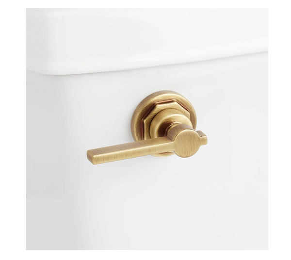 NEW Signature Hardware 948383 Greyfield Toilet Flush Handle Aged Brass