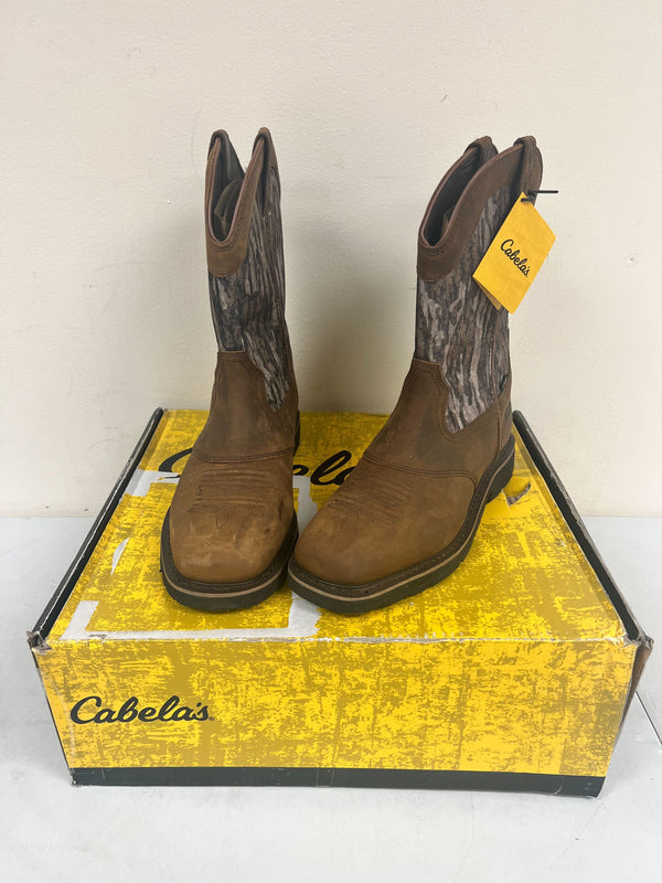 Cabela's Pinedale Camo Waterproof Square-Toe Western Work Boots - Brown 12M