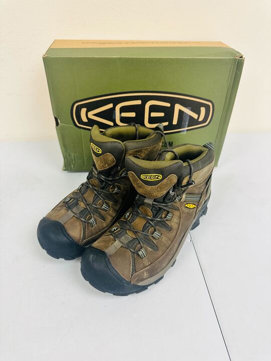 KEEN Targhee II Mid Waterproof Hiking Boots for Men - Canteen/Dark Olive - 10M