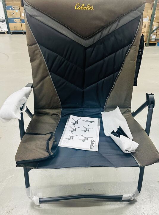 AS IS  Cabela's Big Outdoorsman Hard-Arm Recliner Fold-Up Chair-READ