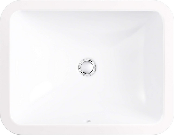 NEW KOHLER K-20000-0 Caxton Rectangle 20-5/16 x 15-3/4 In. Undermount Bathroom Sink, White
