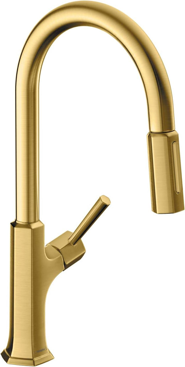 New LOCARNO HIGHARC KITCHEN FAUCET 2-SPRAY PULL-DOWN 1.75 GPM IN BRUSHED GOLD OPTIC